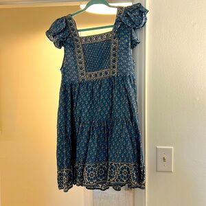 Sea New York Print Flutter Sleeve Dress